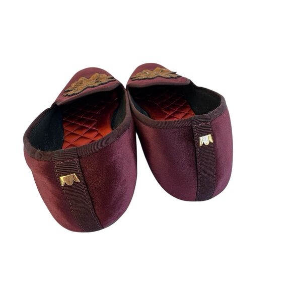 Birdies The Starling loafers in Bordeaux velvet with sequin embroidery Size 11 - Picture 4 of 15